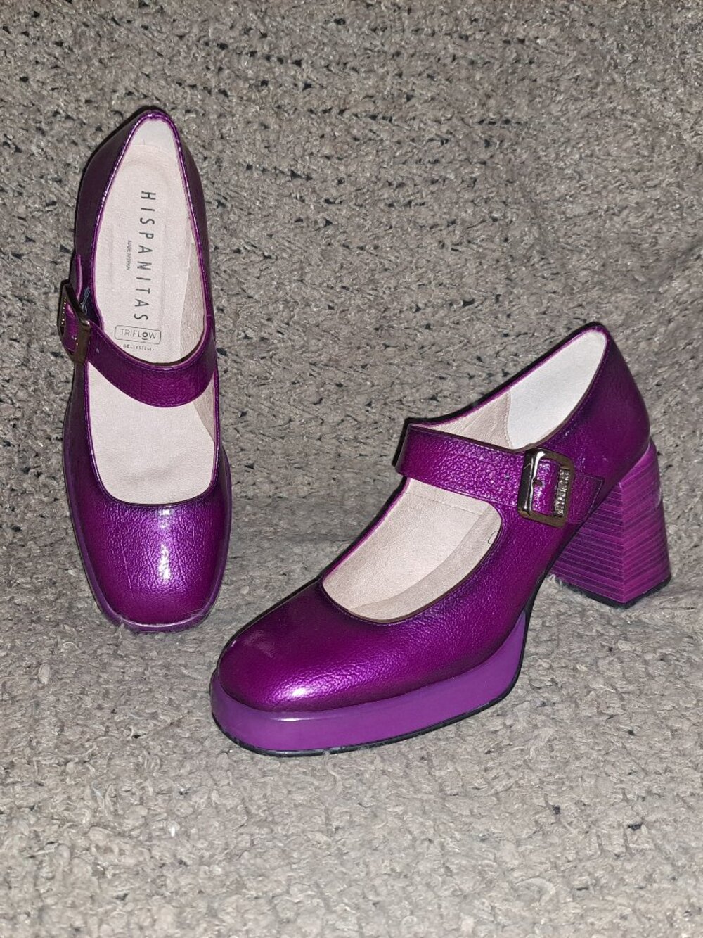 HISPANITAS-TOKIO-Magenta Patent Mary Janes-Current Collection-Sz 41/10.5-NWOB